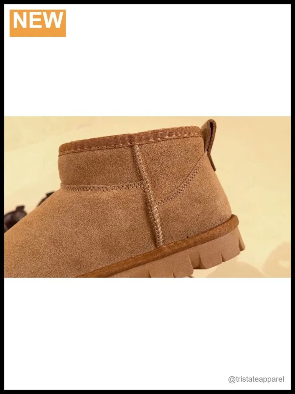 Genuine Suede Ankle Boots Water Resistant Faux Fur Lining Memory Foam Slip On